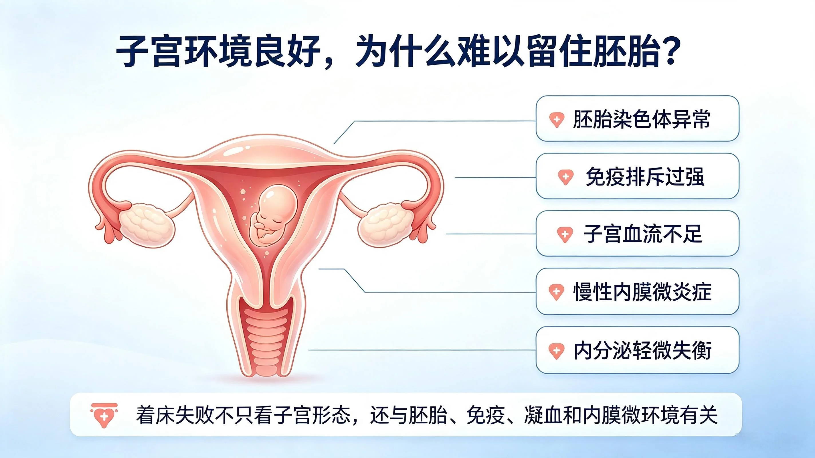 子宫环境良好为什么留不住胚胎?着床失败、反复流产真实原因解析 子宫环境良好为什么留不住胚胎?着床失败、反复流产真实原因解析
