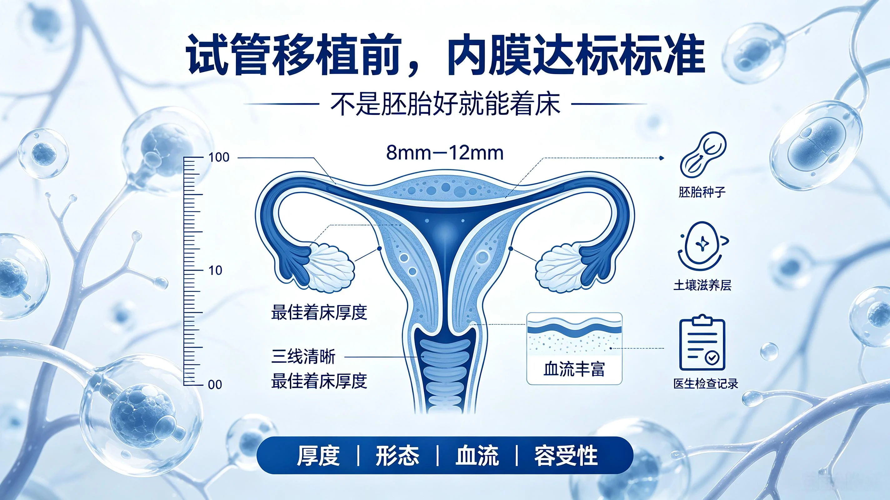 试管移植内膜多少算达标？很多人移植失败，根本不是胚胎问题